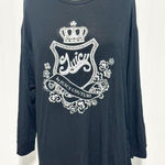 Juicy Couture Juicy by Long Sleeve Embellished Logo T-Shirt Liquorice Black XL Photo 0