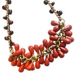 CAbi “La Boheme” Necklace – Red Teardrop Beads & Gold Chain Photo 4
