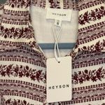 Heyson Burgundy and White Patterned Long Sleeve Dress Red Photo 1