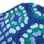 AQUA  Acrylic Granny Square Crochet Bucket Beanie Hat Blue Green Cozy Festival Photo 5