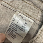 American Eagle  Khaki Linen Blend Pants Cargo drawstring waist sz 8L tall Photo 8