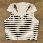 YPB Abercrombie & Finch White and Black Striped Sleeveless Top Size M Size M Photo 0