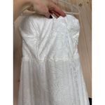 Lulus NWT  Exquisite White Velvet Burnout Strapless Maxi Dress Wedding Bride Sz L Photo 4