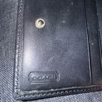 Coach  Double Snap Wallet Black Canvas Leather C‎ Photo 3