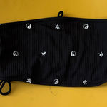 Desert dreamer Black Ribbed Tube Top Tie Back Bikini Top XL ying yang Photo 0