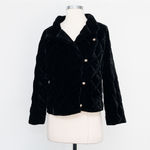 Talbots  Quilted Velvet Jacket Petite Black Photo 1