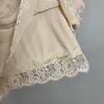 Jolt  Tank Top Metallic Lace Hem V-Neck‎ Cream Sleeveless Women Size Medium Lined Photo 5