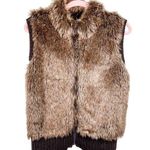 Y2K Faux Fur Sweater Vest Brown Bratz Style Vest Size L Photo 0