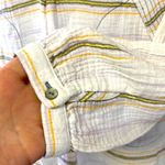 Free People -Rolling Clouds 100% Cotton Hoodie Pocketed White Stripe Blouse-Small Photo 4