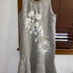 Anthropologie NWT $178  Gray Wool Afterlight Drop Waist Knee Length Dress M Photo 2