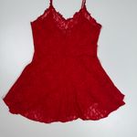 Hanky Panky Vintage Red Sheer Floral Lace Chemise Sz Medium Babydoll Slip Dress Photo 8
