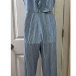 Guess Womens Light Blue Tie Surplice Back Sleeveless Wide Leg Jumpsuit MEDIUM Photo 7