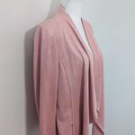  Faux Suede Pink Blazer Size 2 Tahari Pink Open Draped Cardigan Photo 2