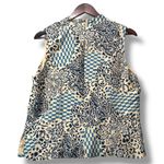 Adrianna Papell Adrianna‎ Papell Silk Top 12 Bold Graphic Print Sleeveless Retro Mod Blouse Photo 1
