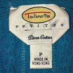 Talbots Pima Cotton Teal Long Sleeve Sweater Photo 2