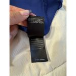 Bebe Blouson Wrap Top Office Career Blue Gold Zipper Blouse Photo 7