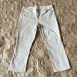 Loft High Rise Kick Crop Jeans in White Size 14 Photo 3