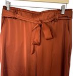 Joie  Silky Polyester Cropped Pants Paper bag Waist Burnt Orange Photo 3