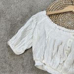 We The Free Women’s Dancing Till Dawn Cropped Top Off-Shoulder Boho in Ivory S Photo 4