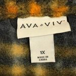 Ava & Viv  Plus Size Plaid Teddy Open Front Cardigan Overcoat Size 1X Photo 7