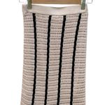 MIOU MUSE ANA STRIPED PATTERN CROCHET KNITTED LONG SKIRT Tan Photo 11