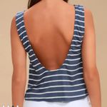 Lulus Lulu’s Boardwalk Babe Blue & White Striped Tank S Photo 1