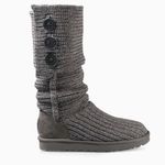 UGG  • Cardy II Boot grey ribbed knit sweater triple button fold over slouch Photo 15
