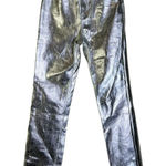 ASOS NWT Pants Womens 26 Tall Silver Metallic High Rise Cybercore Futuristic Y2K Photo 0