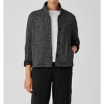 Eileen Fisher New NWOT Womens M $268 Organic Cotton Terry Jacket Black White Photo 1