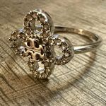 Tory Burch New Britten Silver/Pave Ring Size 7 Photo 1