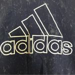 Adidas  Navy Blue Cropped Drop Armhole Gathered Front Muscle Tank Top Photo 1