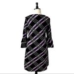 Ronni Nicole  Ruffle Sleeve Shift Dress Purple Plum Plaid Women's Size XL Photo 3