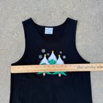 Vintage 90s Westbound Christmas Trees Snowflakes Embroidered Long Black Dress S Photo 7