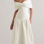 Club L London Marguerite White Twisted Bardot Drop Photo 0