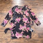 Dress Forum  • velvet floral shift dress grey burnout rose pink long sleeve mini Photo 1
