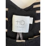 HD in Paris HD Paris Long Sleeve Skater Dress Size Large Black Tan Geometric Stripe Jersey‎ Photo 5