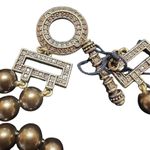 Heidi Daus Long Smokey Brown Crystal Faux Pearl Necklace Strand Ind Knotted NWT Photo 2
