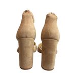 Sam Edelman  Yancy Ankle Strap Block Heel Peep Toe Suede Sandals Oatmeal Size 9.5 Photo 8