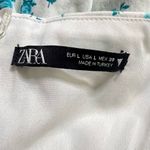 ZARA  Floral Cut Out Mini Dress Large Women’s White Blue 3067/324 Photo 3