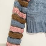 Lush Clothing Lush baby blue cropped sweater crewneck pastel ballon sleeves Colorblock small Photo 5