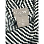 Chico's  Ladies Casual Career Office Wear Black/White Stripe Collar Blouse Size 0 Photo 4
