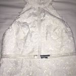 Bardot  The Gemma Lace Dress Size M Halter Floral Aritzia White Cut Out Sheer Photo 8