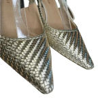 Dior Christian  Nude Chrome Shoes With Crystal On The Side Ribbon Band. Photo 5