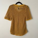 Anthropologie Angel of the North dark yellow open knit short sleeve top size S Photo 12