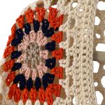 Debut  Crochet Cream Granny Square Cardigan Sweater size large Photo 2