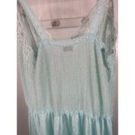 Vanity Fair Vintage Nightgown Medium Blue Plunge Lace Stretch Full Length Sexy Photo 8