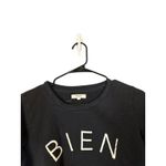 Madewell Black Bien Fiat Crew Neck Long Sleeve Cotton Sweatshirt Women Sz S Photo 3