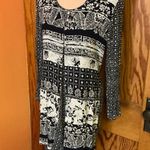 Vtg 80s mixed floral print layered dress Black Size M Photo 6