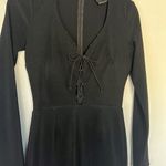 Nasty Gal EUC Black Long Sleeve Lace Up Front Mini Dress sz S Photo 3