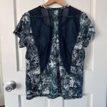 Lululemon Seek The Heat Short Sleeve Workout Shirt White Multi Teal Size 10 Photo 4